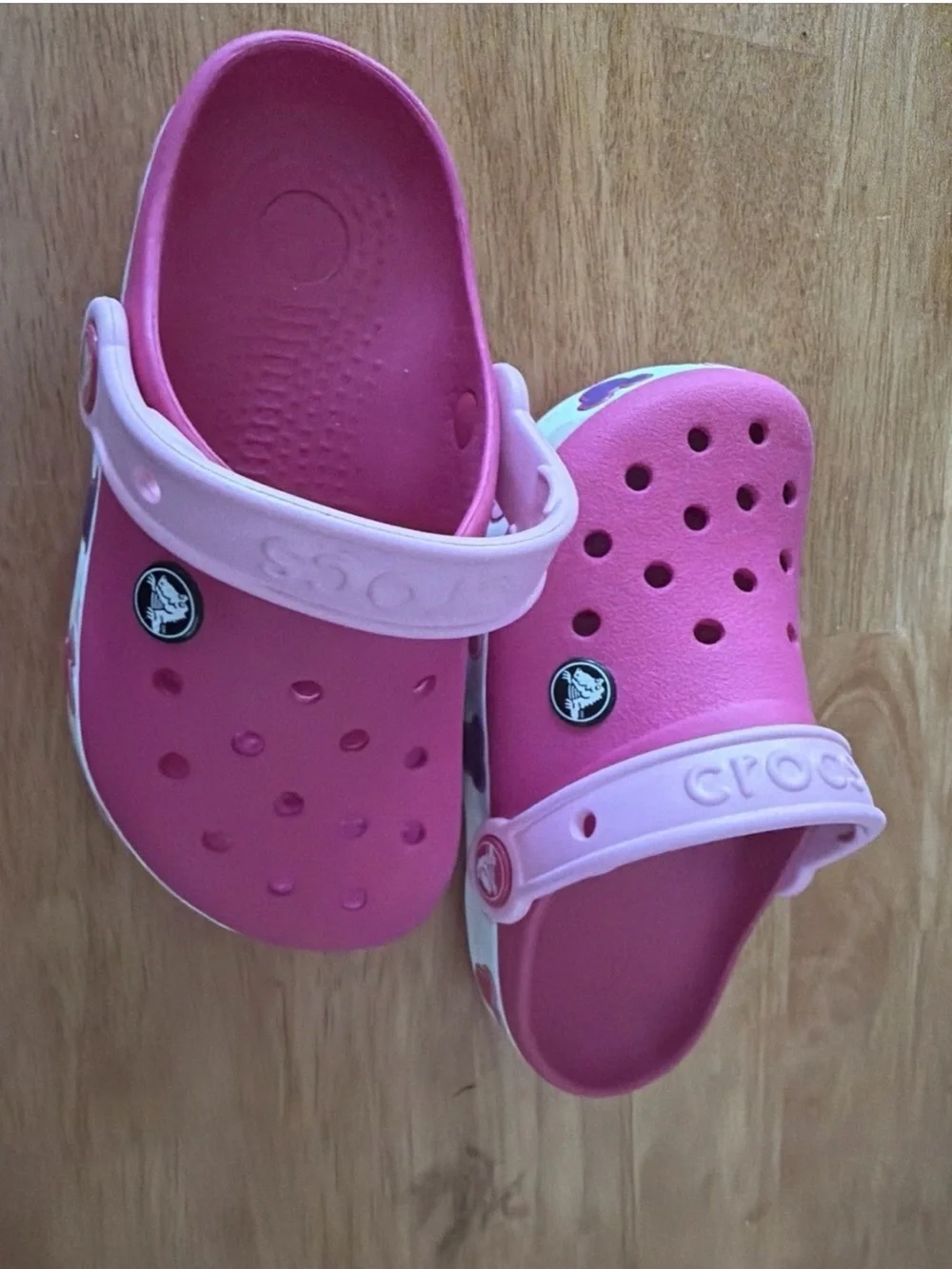 Crocs Kids C11 CrocBand Fun Lab Minnie Mouse LIGHT UP Pink Clogs Pristine